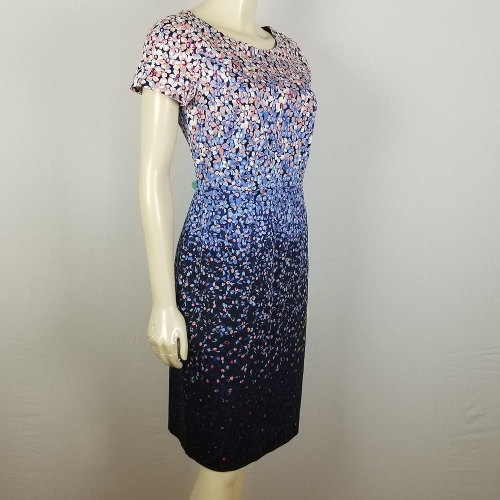 Talbots floral sheath blue dress sz 6 - Picture 2 of 8